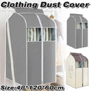 Hanging Garment Covers with Clear Window 120cm for Clothes Rack Closet Hanging - Beige