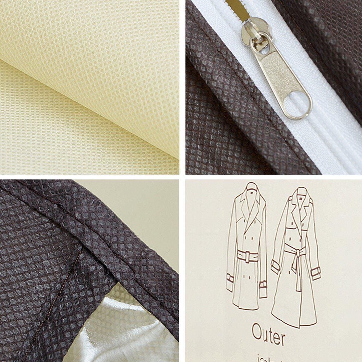 Hanging Garment Covers with Clear Window 120cm for Clothes Rack Closet Hanging - Grey