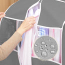 Hanging Garment Covers with Clear Window 120cm for Clothes Rack Closet Hanging - Grey