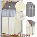 Hanging Garment Covers with Clear Window 120cm for Clothes Rack Closet Hanging - Grey
