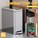 Kitchen Trash Can 9L Household Pedal Bin with Lid Large Capacity Waste Bucket - Tungsten Steel