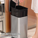 Kitchen Trash Can 9L Household Pedal Bin with Lid Large Capacity Waste Bucket - Tungsten Steel