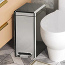 Kitchen Trash Can 9L Household Pedal Bin with Lid Large Capacity Waste Bucket - Stainless Steel