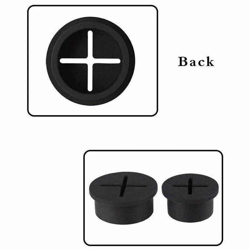 10 PCS 20mm Desk Cord Grommet, Flexible Silicone Cable Hole Cover Round Gasket - White