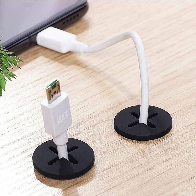 10 PCS 20mm Desk Cord Grommet, Flexible Silicone Cable Hole Cover Round Gasket - White