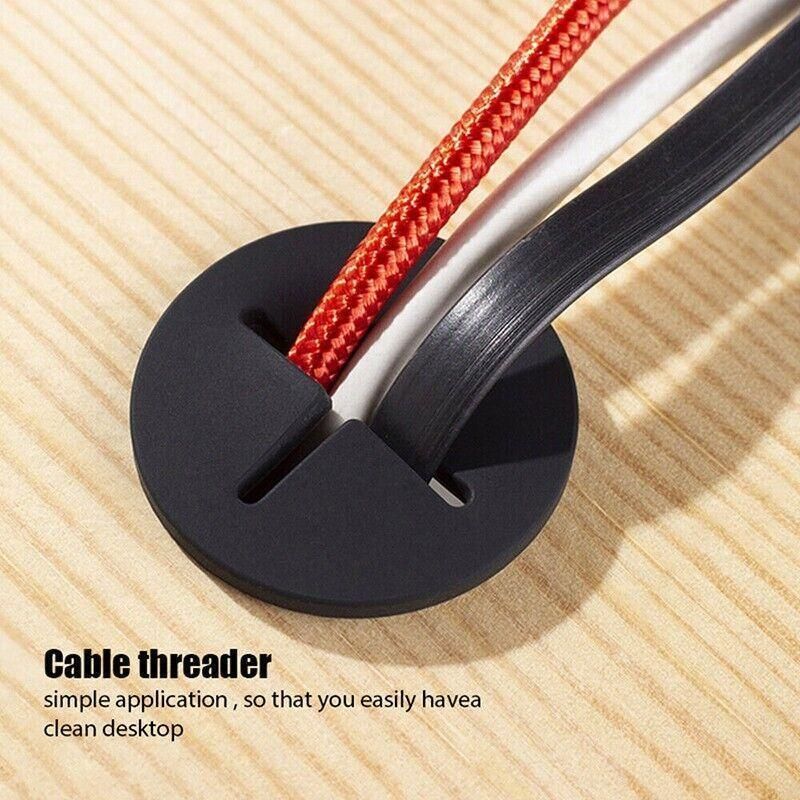 10 PCS 20mm Desk Cord Grommet, Flexible Silicone Cable Hole Cover Round Gasket - White