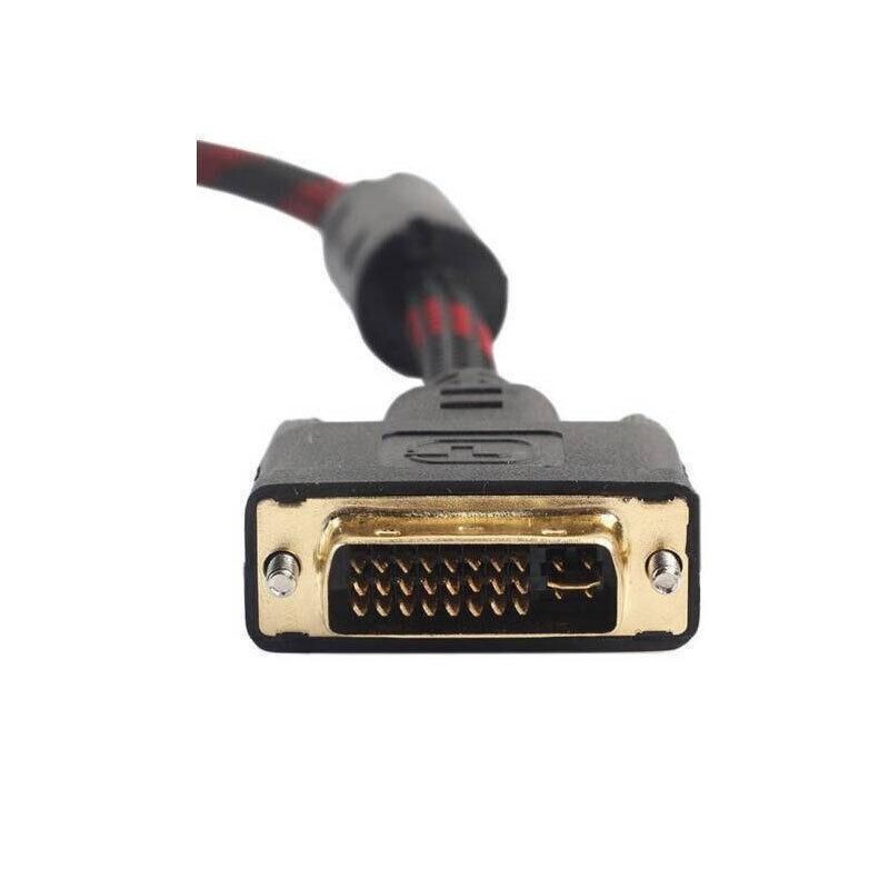 DVI Braided Cable Male DVI-D for LCD Monitor Computer PC Projector DVD Cord Lead - 3M