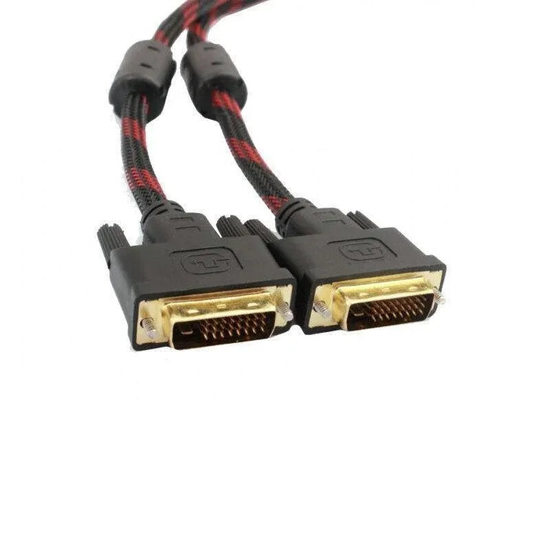 DVI Braided Cable Male DVI-D for LCD Monitor Computer PC Projector DVD Cord Lead - 3M