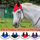 Breathable Mesh Cloth Ear Muffs For Horse Accessories Comfortable Fly Protection - Red