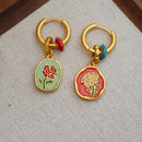 2-Piece Multicolour Floral Drop Earring Pair
