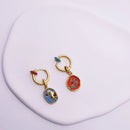 2-Piece Multicolour Floral Drop Earring Pair