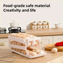 Sliding Egg Carton Refrigerator Storage for Kitchen Egg Holder and Organizer - Yellow