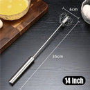 Stainless Steel Semi-Automatic Egg Beater Hand Pressed Kitchen Baking Tool - 10 Inch