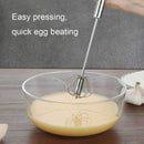 Stainless Steel Semi-Automatic Egg Beater Hand Pressed Kitchen Baking Tool - 10 Inch