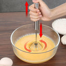 Stainless Steel Semi-Automatic Egg Beater Hand Pressed Kitchen Baking Tool - 10 Inch