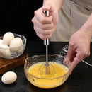 Stainless Steel Semi-Automatic Egg Beater Hand Pressed Kitchen Baking Tool - 10 Inch