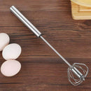 Stainless Steel Semi-Automatic Egg Beater Hand Pressed Kitchen Baking Tool - 10 Inch