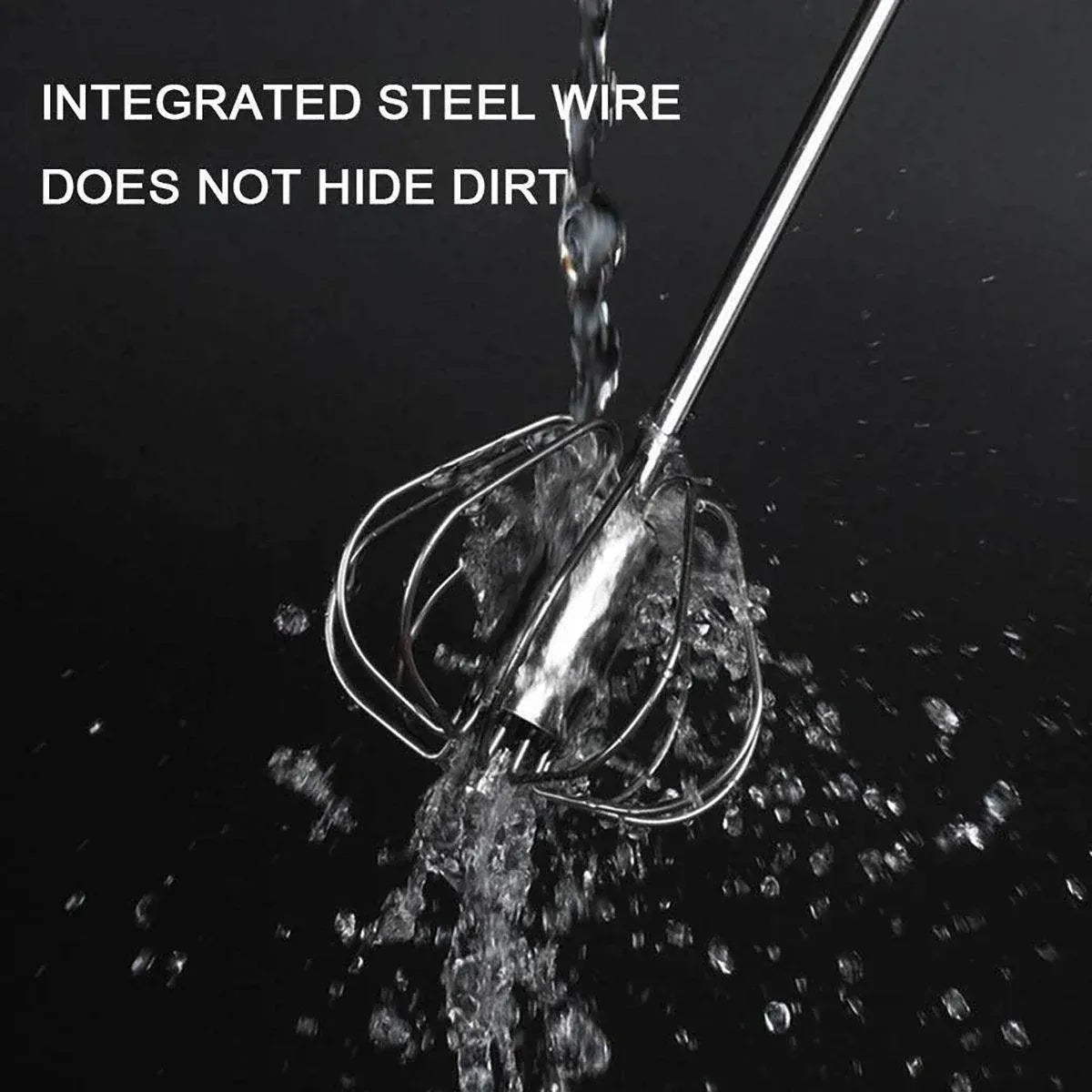 Stainless Steel Semi-Automatic Egg Beater Hand Pressed Kitchen Baking Tool - 14 Inch