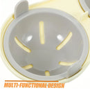 Microwave Egg Steamer With Lid Kitchen Egg Cooker Poacher Steam Box Container - Orange