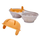 Microwave Egg Steamer With Lid Kitchen Egg Cooker Poacher Steam Box Container - White