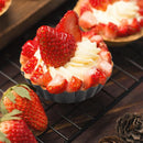 12PCS Mini Detachable Tart Mold Baking Cake Pan Nonstick Bottom Cupcake Molds - 4inch
