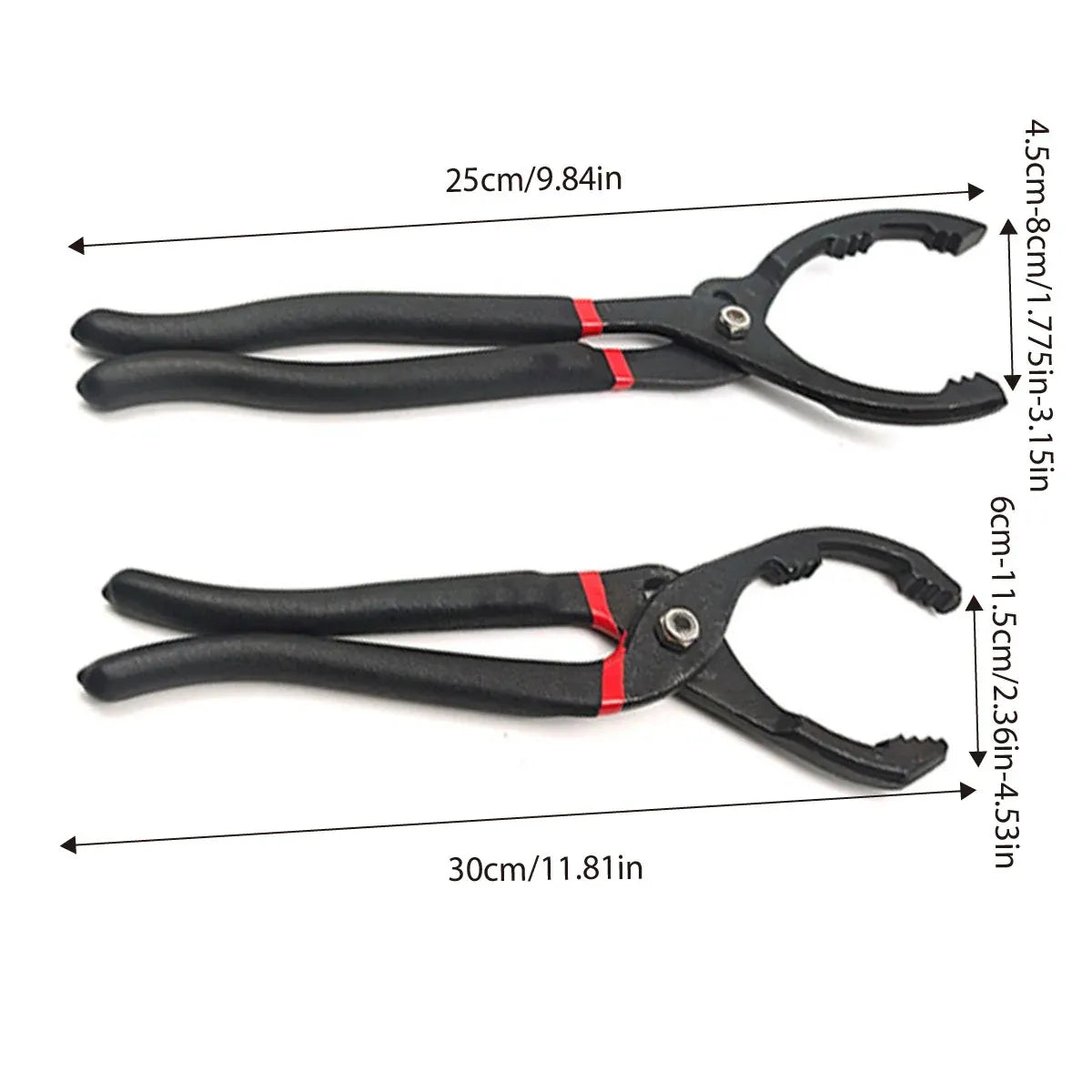 Oil Filter Pliers Wrench 10/12 Inch Heavy Duty Spanner Tool for Car Repair - 12inches