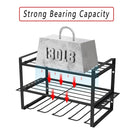 Wall Mounted Power Tool Rack Organiser, 3 Tier, Black, 1 Unit