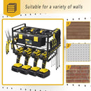 Wall Mounted Power Tool Rack Organiser, 3 Tier, Black, 1 Unit