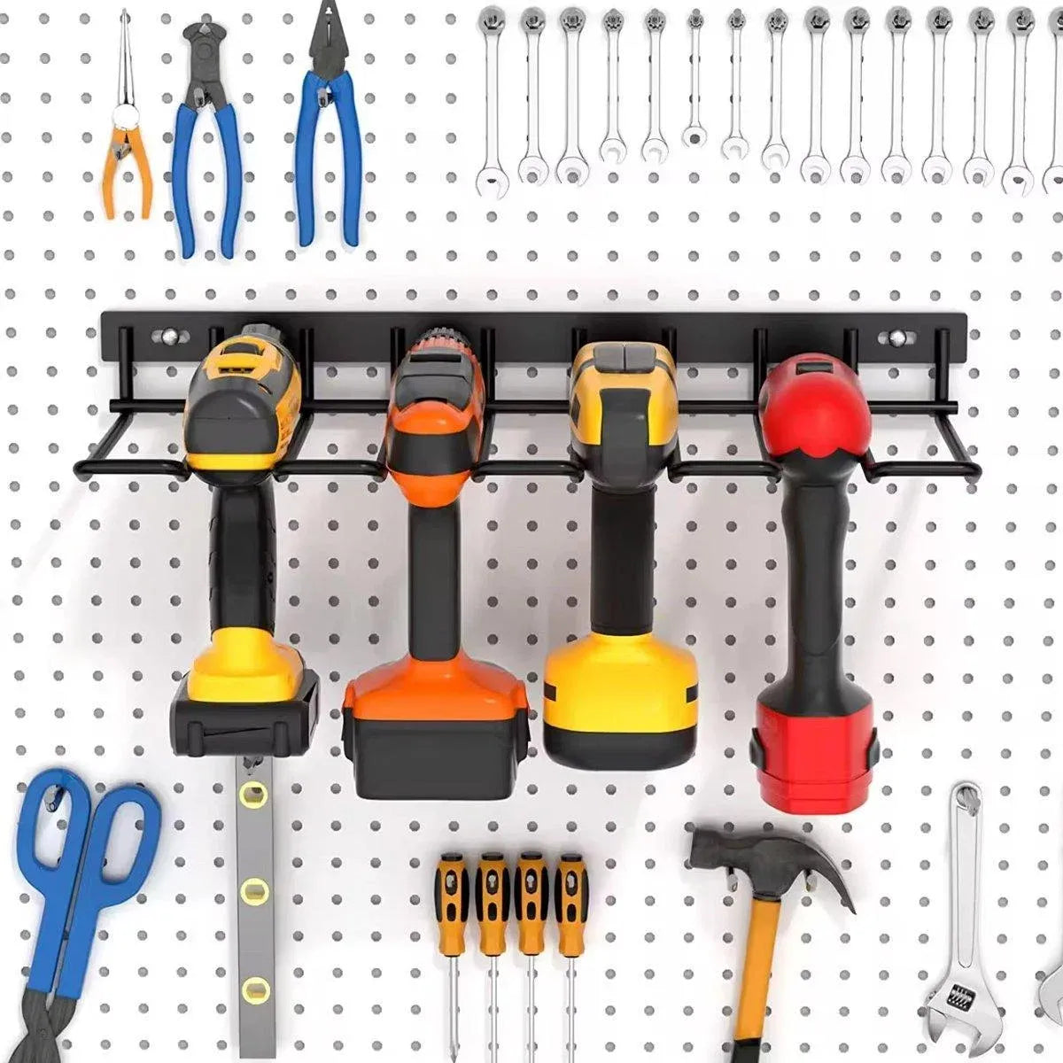 Metal Drill Storage Rack Power Tool Holder Organizer Wall Mount Heavy Duty Shelf