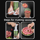 Manual Sausage Stuffer Home Kitchen Meat Filler Tool Sausage Maker Machine - Brown