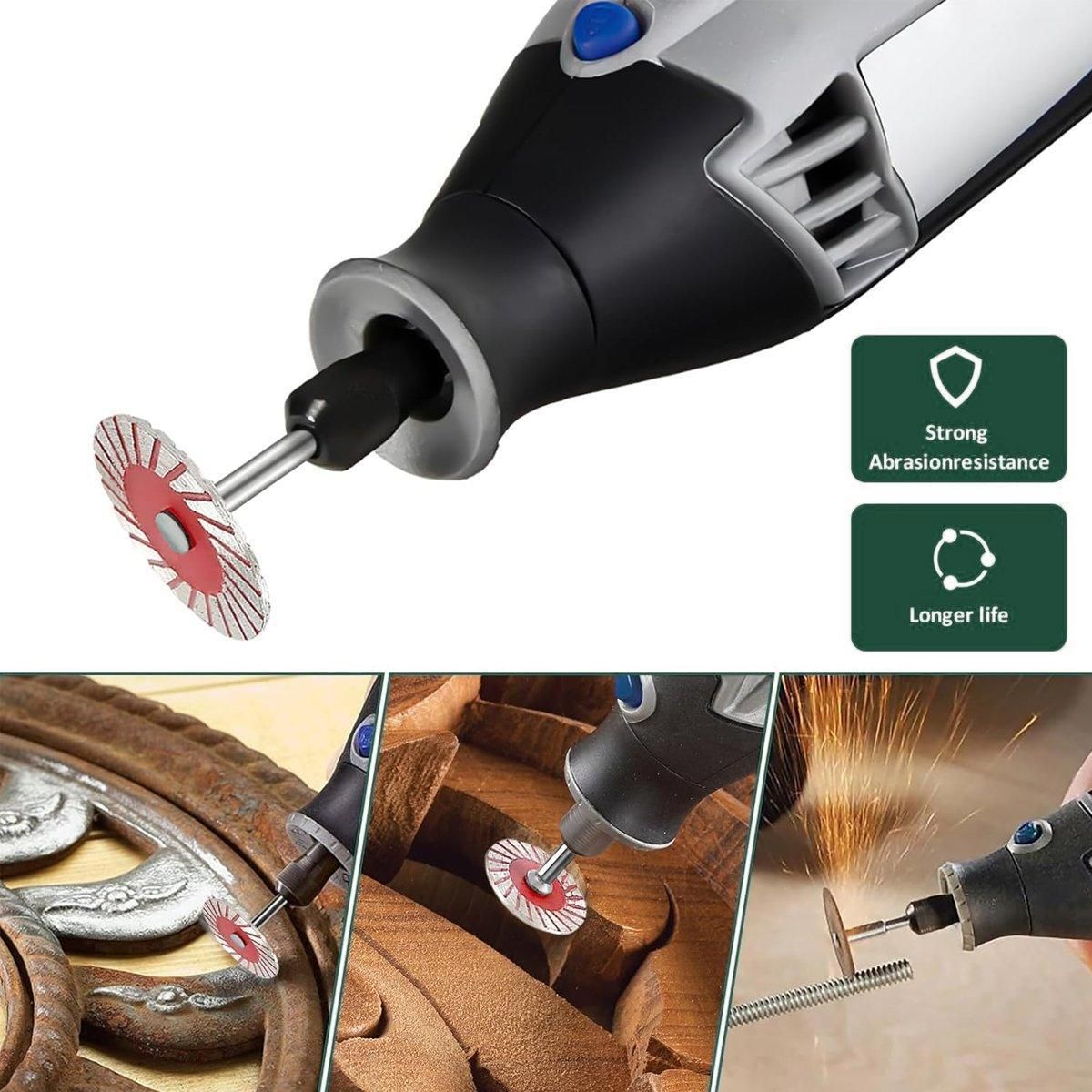 10pcs 40mm Stone Engraving Saw Blades Corrugated Cutting Tools with Handle