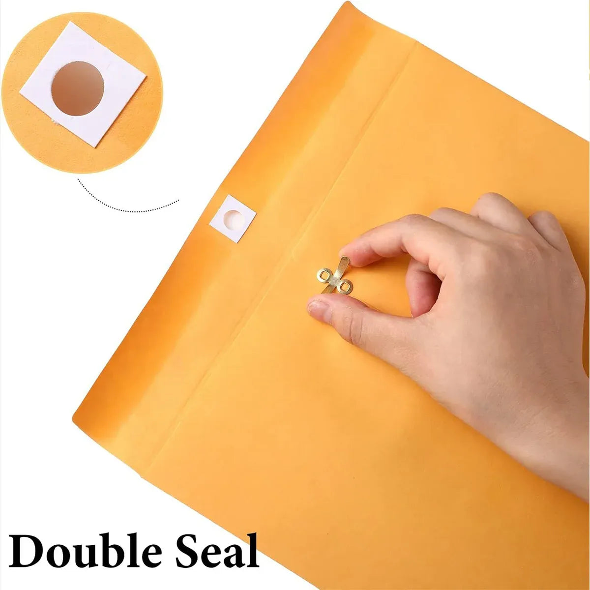 Yellow Kraft Paper Envelope 120gsm Metal Clasp Mailing Documents Office Use - 33x25.4x0.08cm