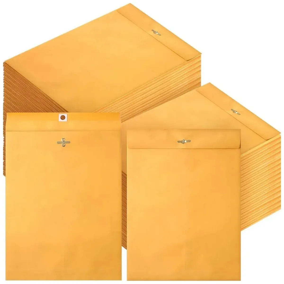 Yellow Kraft Paper Envelope 120gsm Metal Clasp Mailing Documents Office Use - 33x25.4x0.08cm