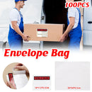 100pc Self Adhesive Plastic Mailing Postal Shipping Document Envelope Bag Supply - 32x24x0.1cm