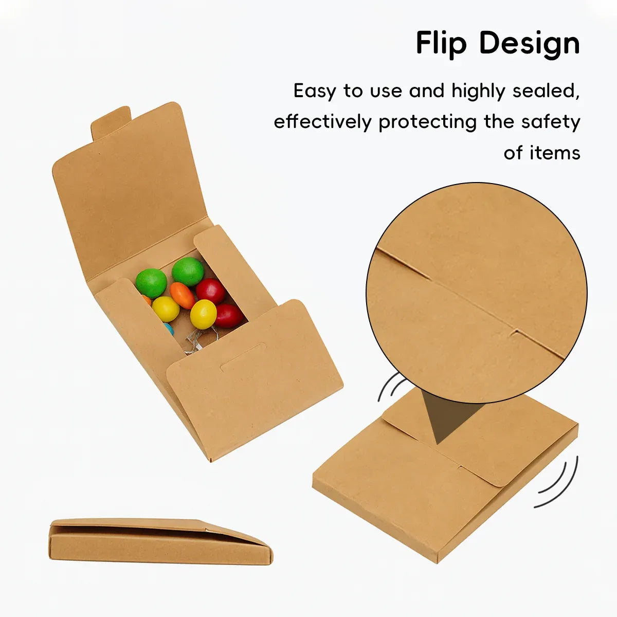 50PCS Kraft Paper Envelopes Boxes Easy Pop-Up for Mailing Shipping Storage Use