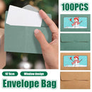 100PCS Small Kraft Paper Envelopes With Clear Window Self Seal Card Mailers - Kraft