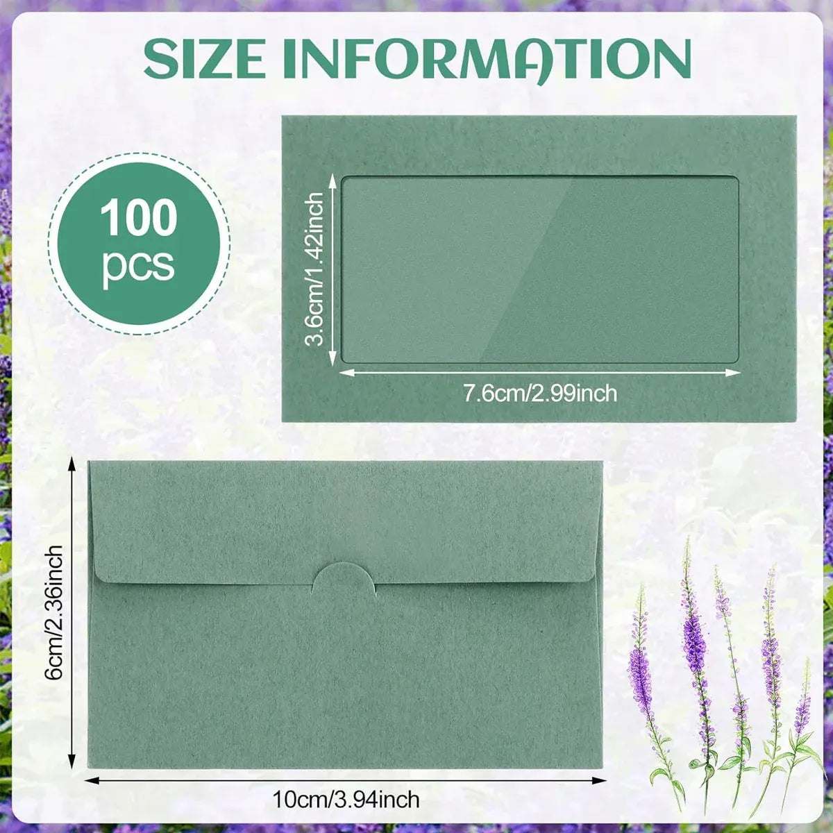 100PCS Small Kraft Paper Envelopes With Clear Window Self Seal Card Mailers - Kraft