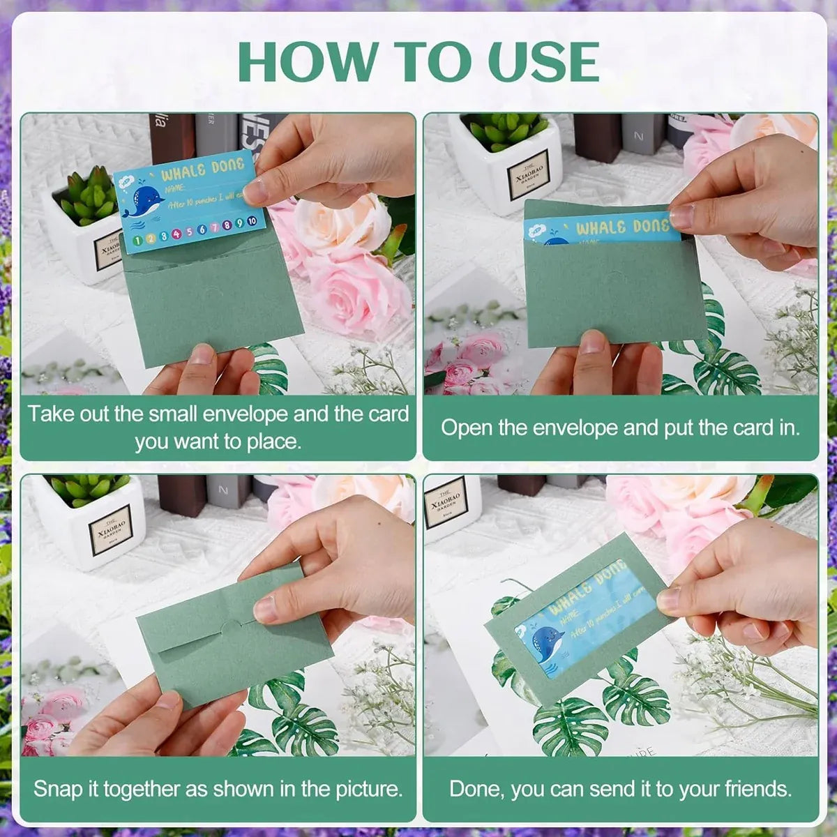 100PCS Small Kraft Paper Envelopes With Clear Window Self Seal Card Mailers - Kraft
