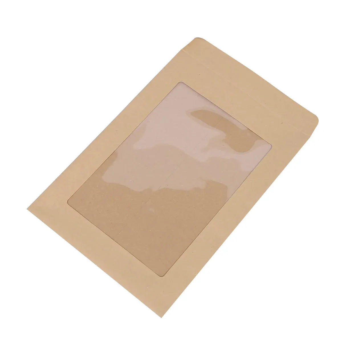 100PCS Small Kraft Paper Envelopes With Clear Window Self Seal Card Mailers - Kraft