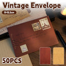 50PCS Vintage Kraft Paper Envelopes Self-Adhesive Durable for Invitations Use - Kraft
