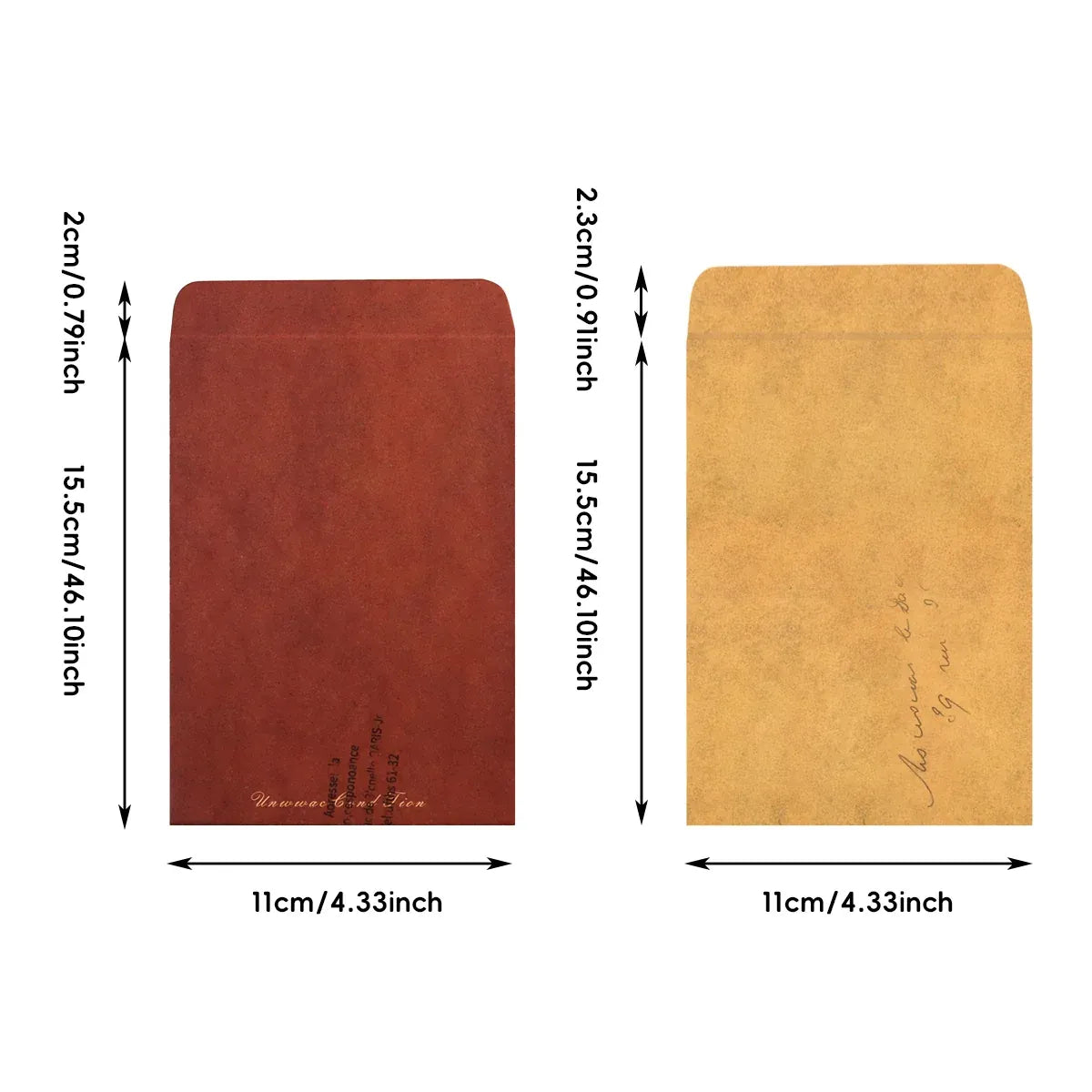 50PCS Vintage Kraft Paper Envelopes Self-Adhesive Durable for Invitations Use - Kraft
