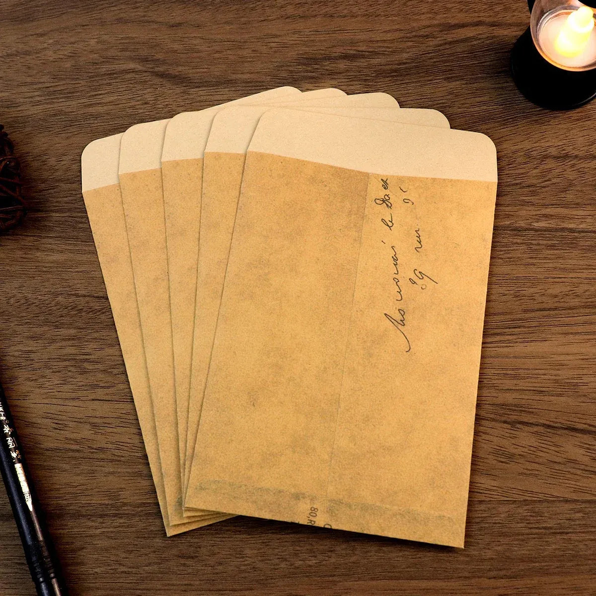 50PCS Vintage Kraft Paper Envelopes Self-Adhesive Durable for Invitations Use - Kraft