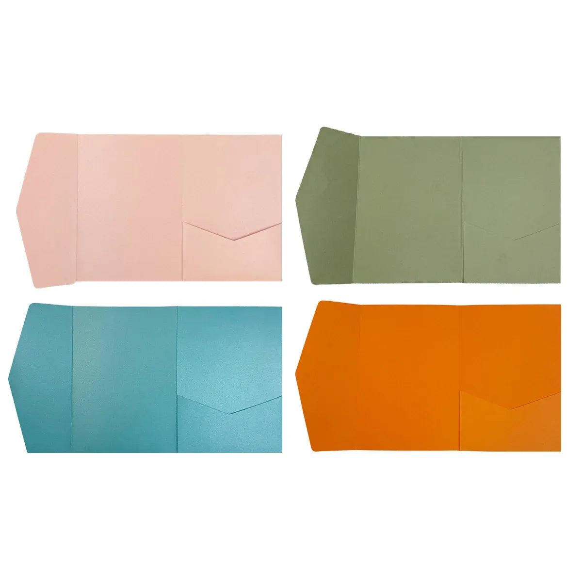 20PCS 3D Tri-Fold Holiday Wedding Invitation Envelope Greeting Cards Aesthetic - Pink