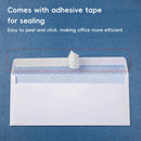 50 Pack White Plain Business Envelopes Peel and Seal Mailing Envelopes - 24.1x10.5cm
