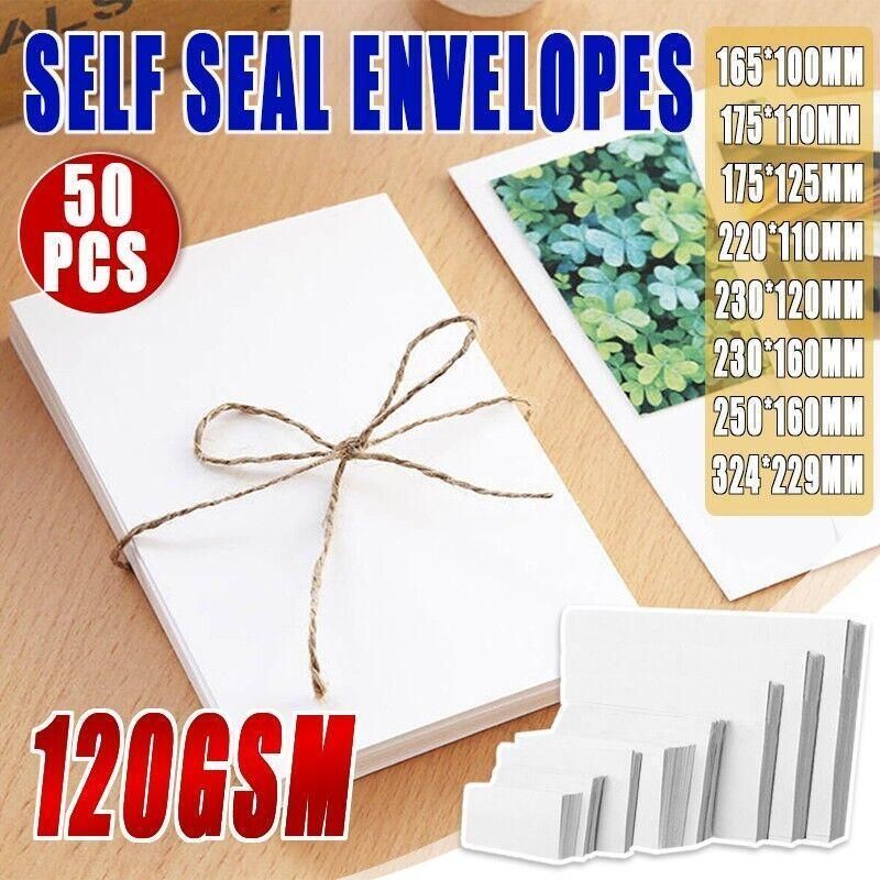 White Business Envelopes 8 Sizes Opaque Mailer with Pre-Printed Postcode - 9N:324*229MM