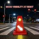 Reflective Traffic Divider Post Lane Separator Direction Arrow Roadwork Durable - Yellow
