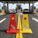 Reflective Traffic Divider Post Lane Separator Direction Arrow Roadwork Durable - Yellow