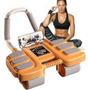 Four Wheel Abdominal Exercise Roller Elbow Support for Core Strength Training - Blue