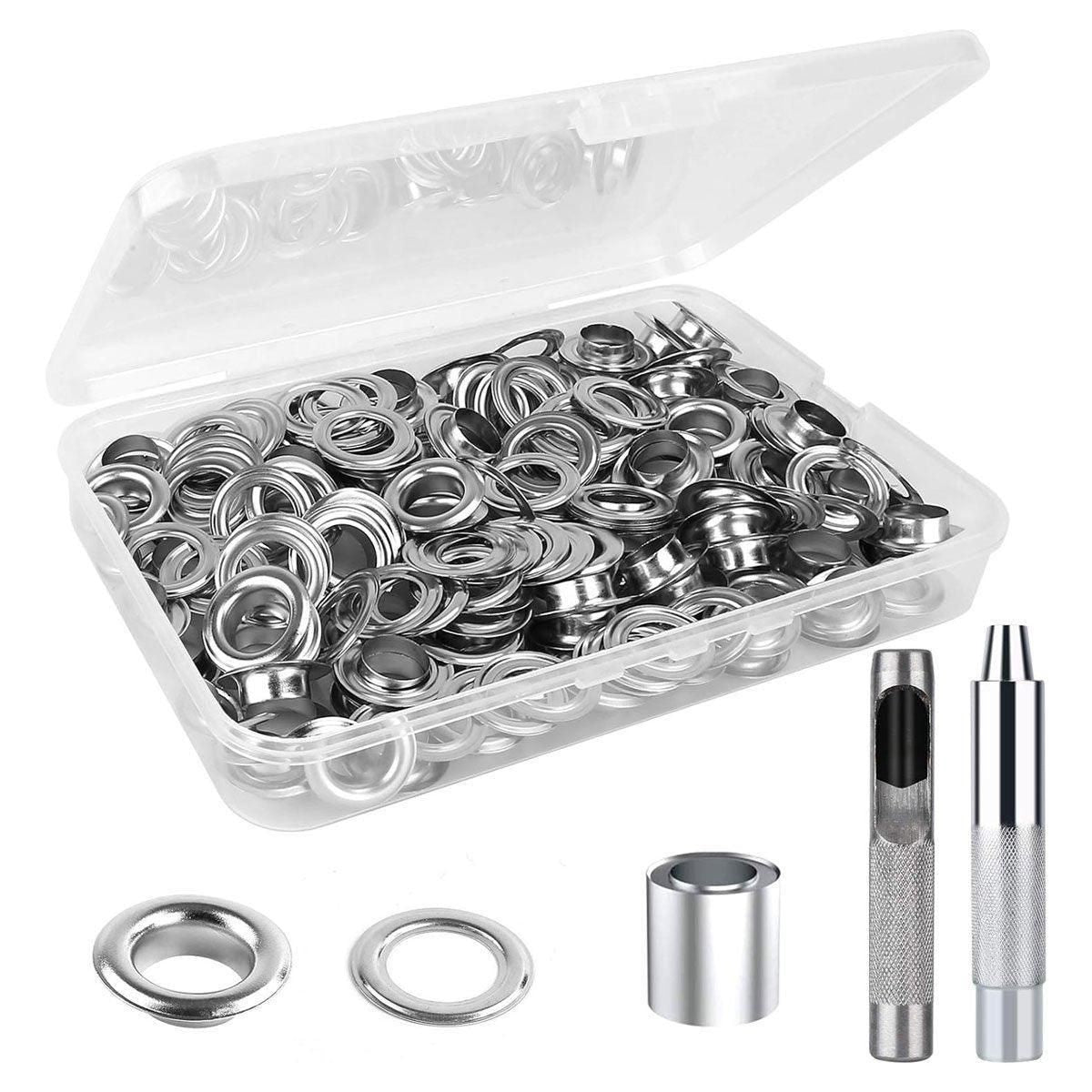 200 Sets 12mm Copper Metal Eyelet Grommet Tent Tarp Tool Tarpaulin Installation