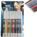 12 Pcs Coloured Eyeliner Pencil Set, Retractable Eye Makeup Pencils in Assorted Colours
